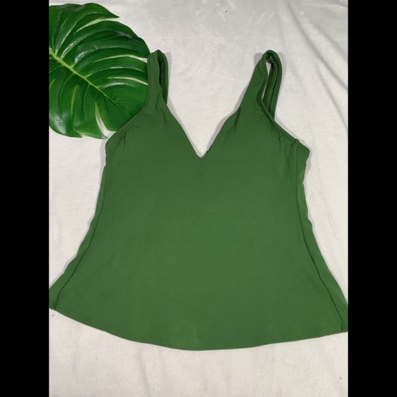 NEW‎ $118 Robin Piccone Ava Tie Back Tankini Top in Green [SZ XS ] - Picture 5 of 12